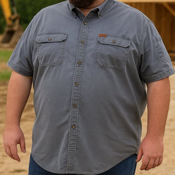 Carhartt Ripstop Utility Work Shirt Faded Blue Men's 2XL - Picture 1 of 8